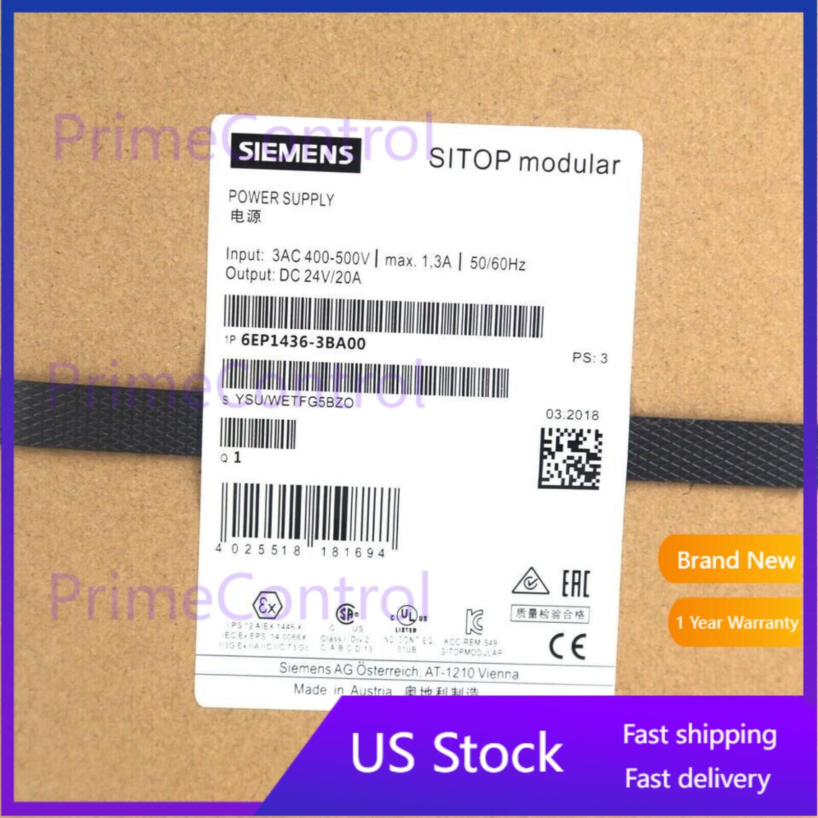 6EP14363BA00 New Siemens 6EP1436-3BA00 Sitop Modular Power Supply
