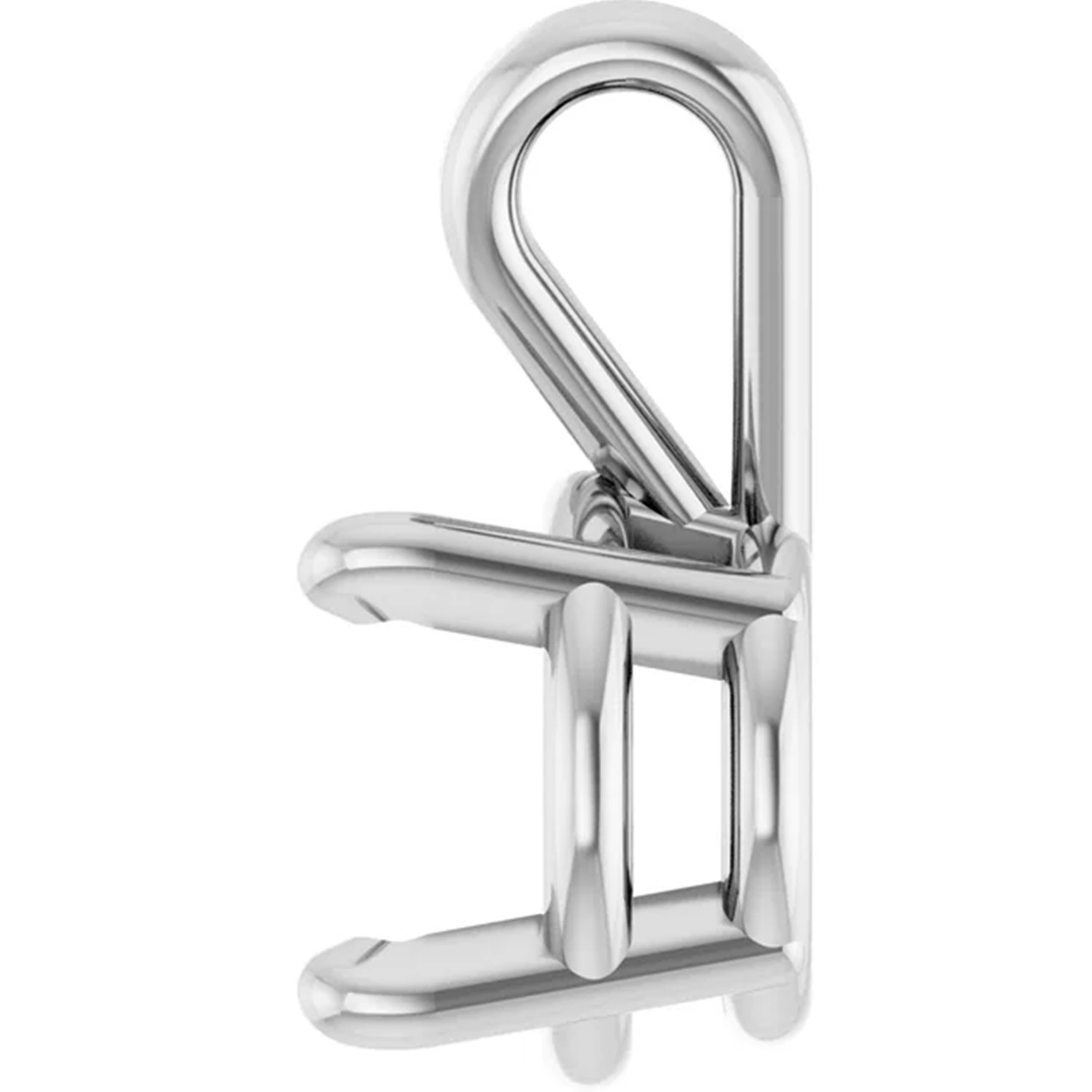 Pendant Mounting Round Cut Solid Sterling Silver 4 Prong Split Bail Basket Style
