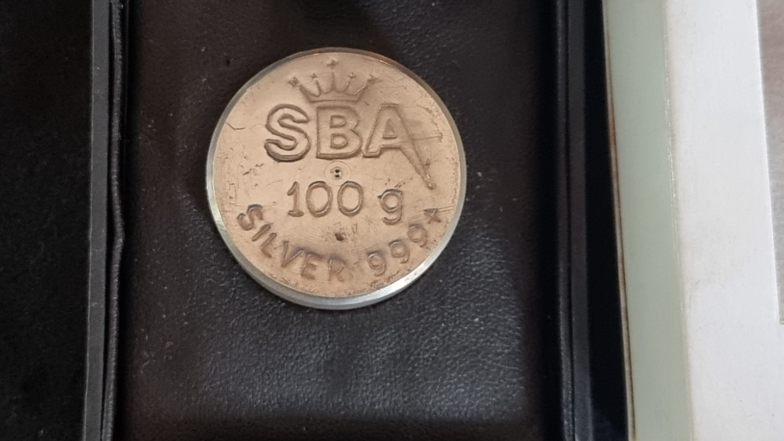 100 gram SBA silver bullion puck .999