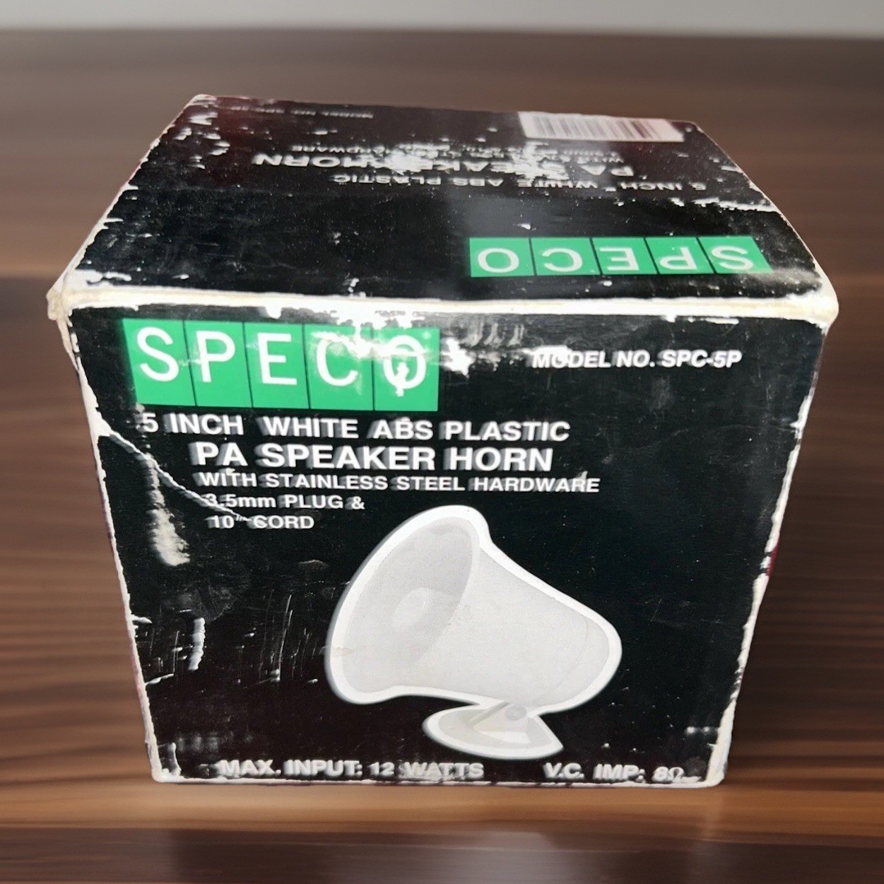 Speco 5 Inch White ABS Plastic PA Speaker Horn With Stainless Steel Hardware
