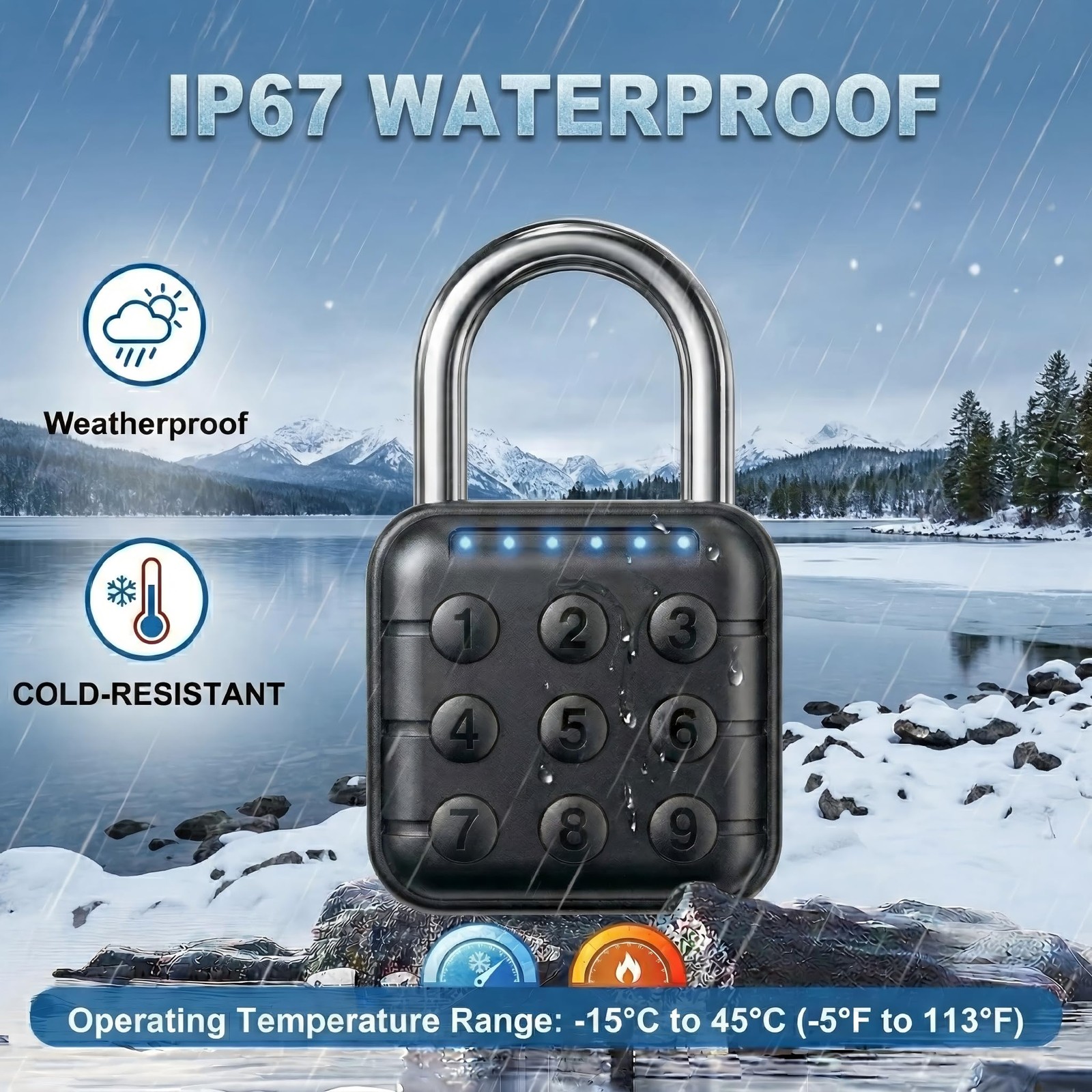 TLYITU Combination Padlock – Lock with 6-Digit 1 Pack, Black