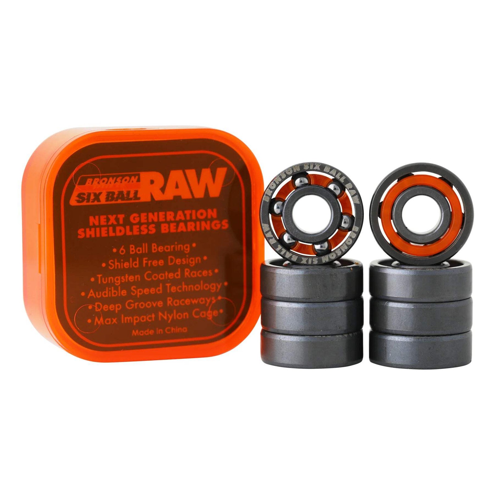 6-Ball Raw Bronson Skateboard Bearings