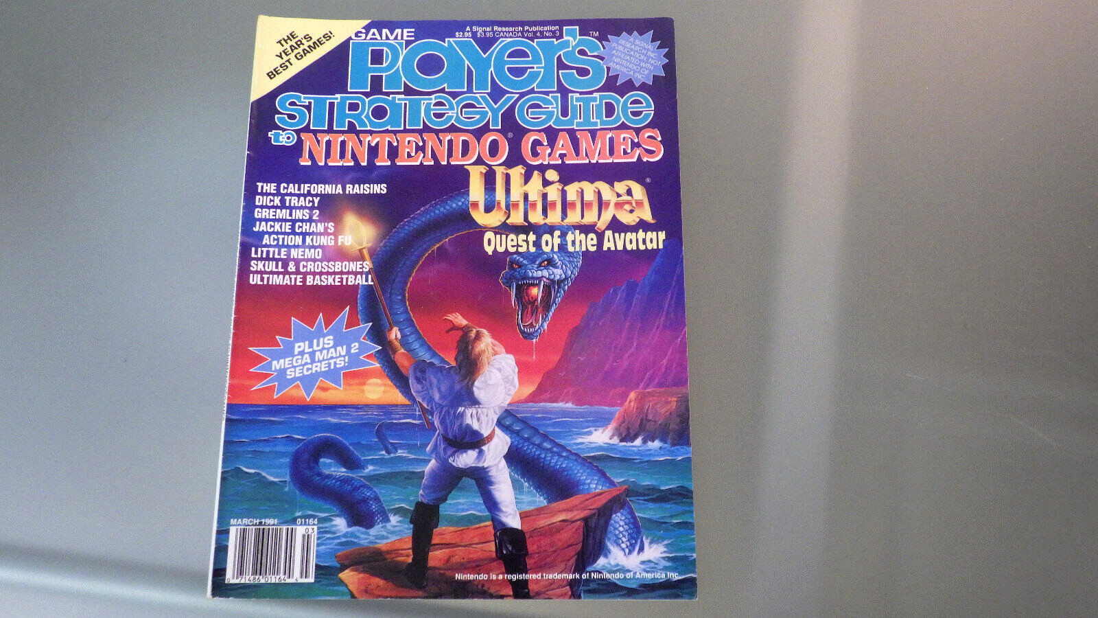 Vtg 1991 PLAYER'S STRATEGY GUIDE to NINTENDO Video Game Advertising Magazine VG