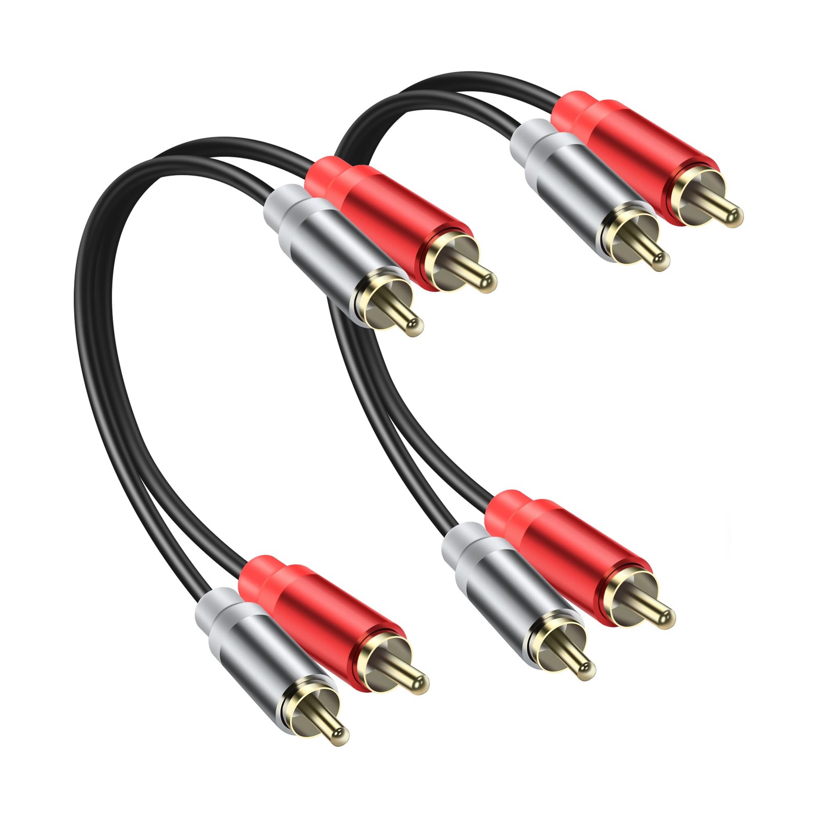 JSADZKJ 2RCA Video Extension Cable Male to Short Subwoofer Red