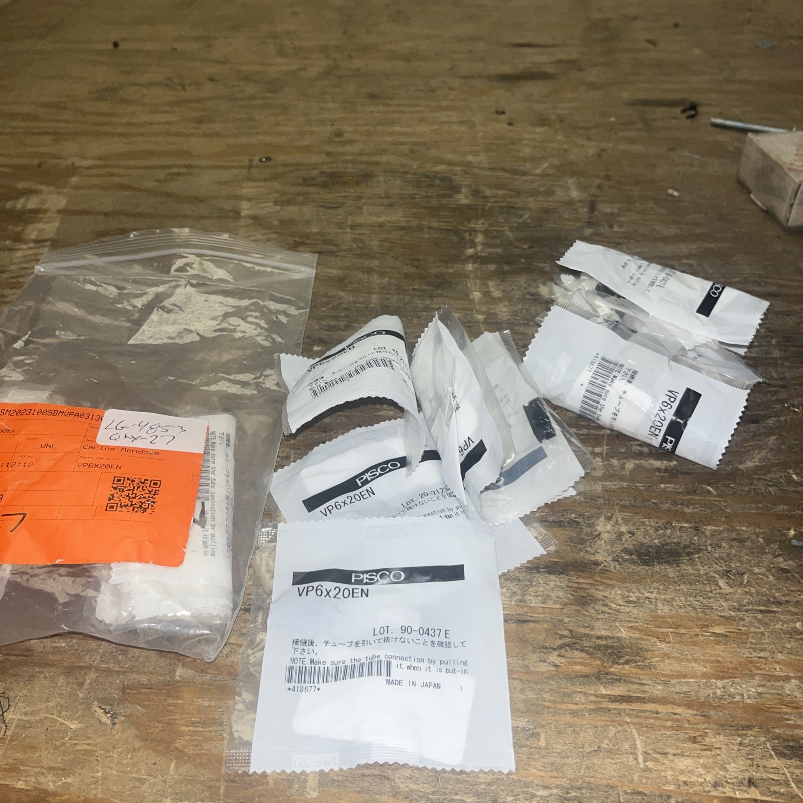 Lot Of 27-PISCO PNEUMATICS, #VP6X20EN, NOS, LG-4853
