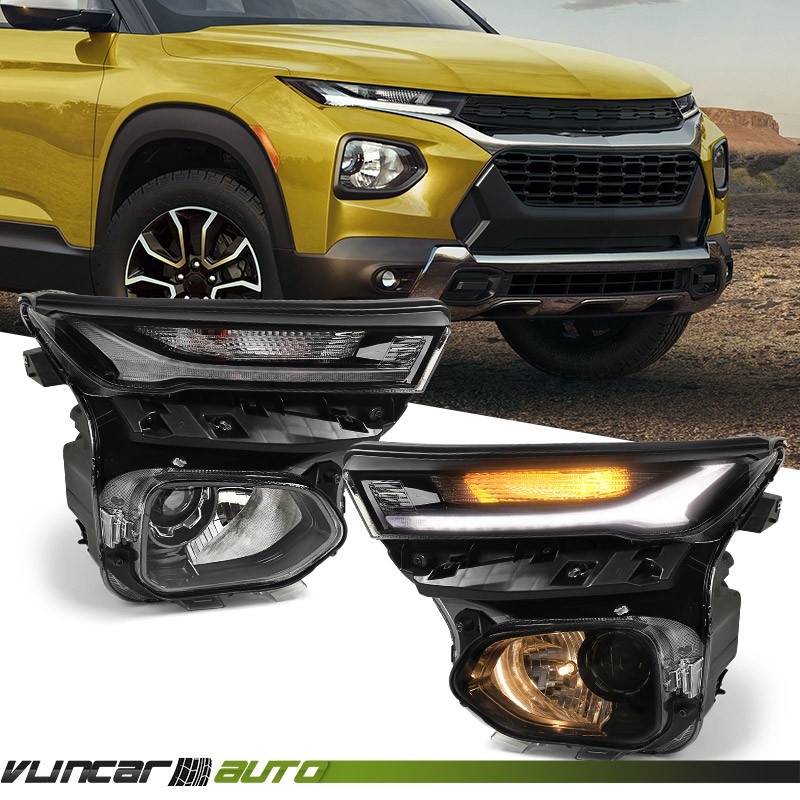 2P For Chevy Trailblazer 2021-2023 Halogen w/DRL Projector Headlights Lamp LH RH