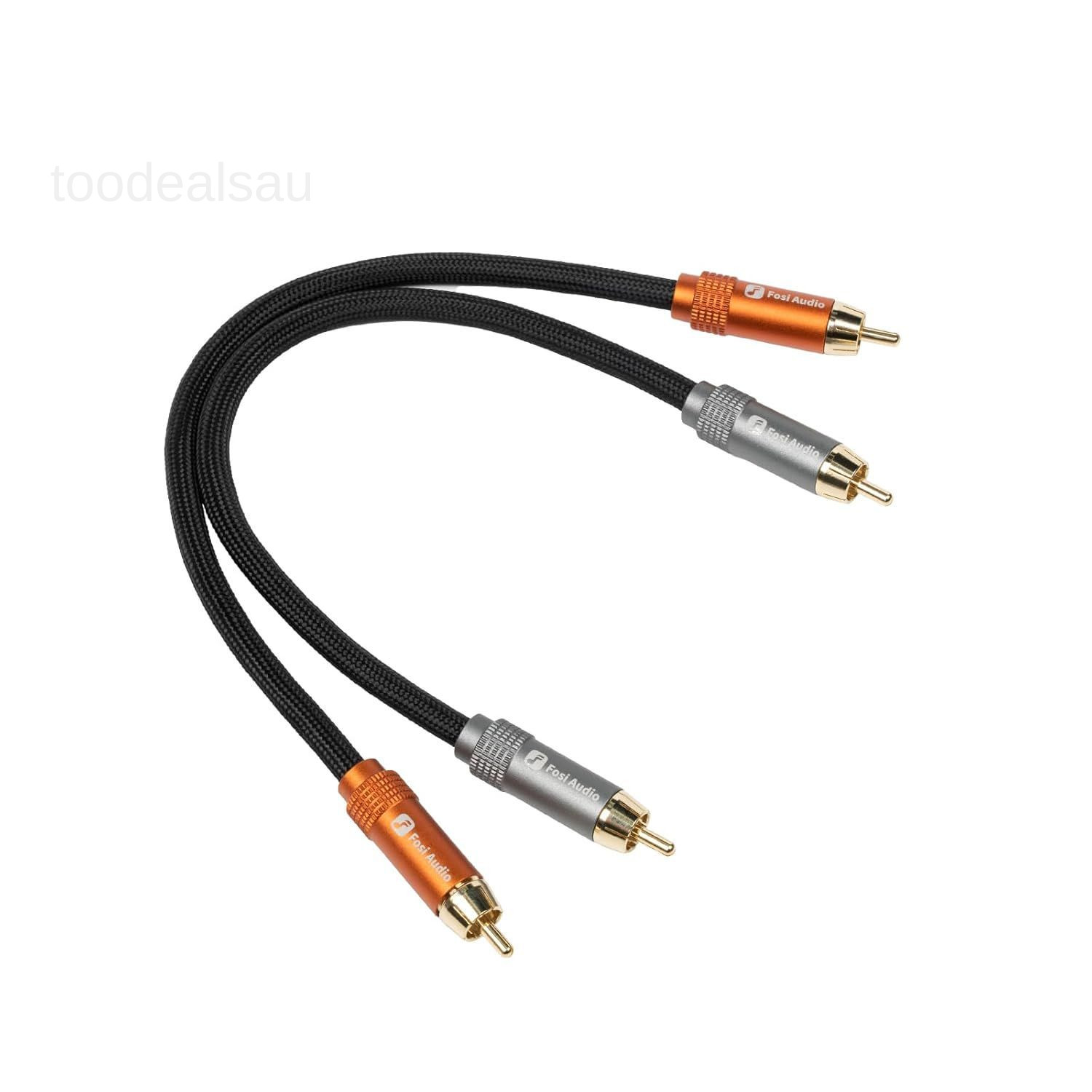 2RCA to 2RCA Cable 0.9Ft, Gold-Plated 2 RCA Male to 2 RCA Male Stereo Audio..