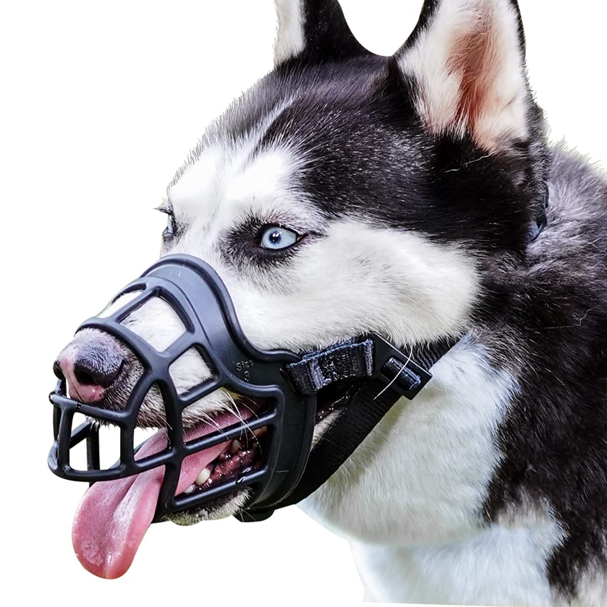 BARKLESS Dog Muzzle, Basket Muzzle Anti Biting 3 (Snout 9½-10½"), Black