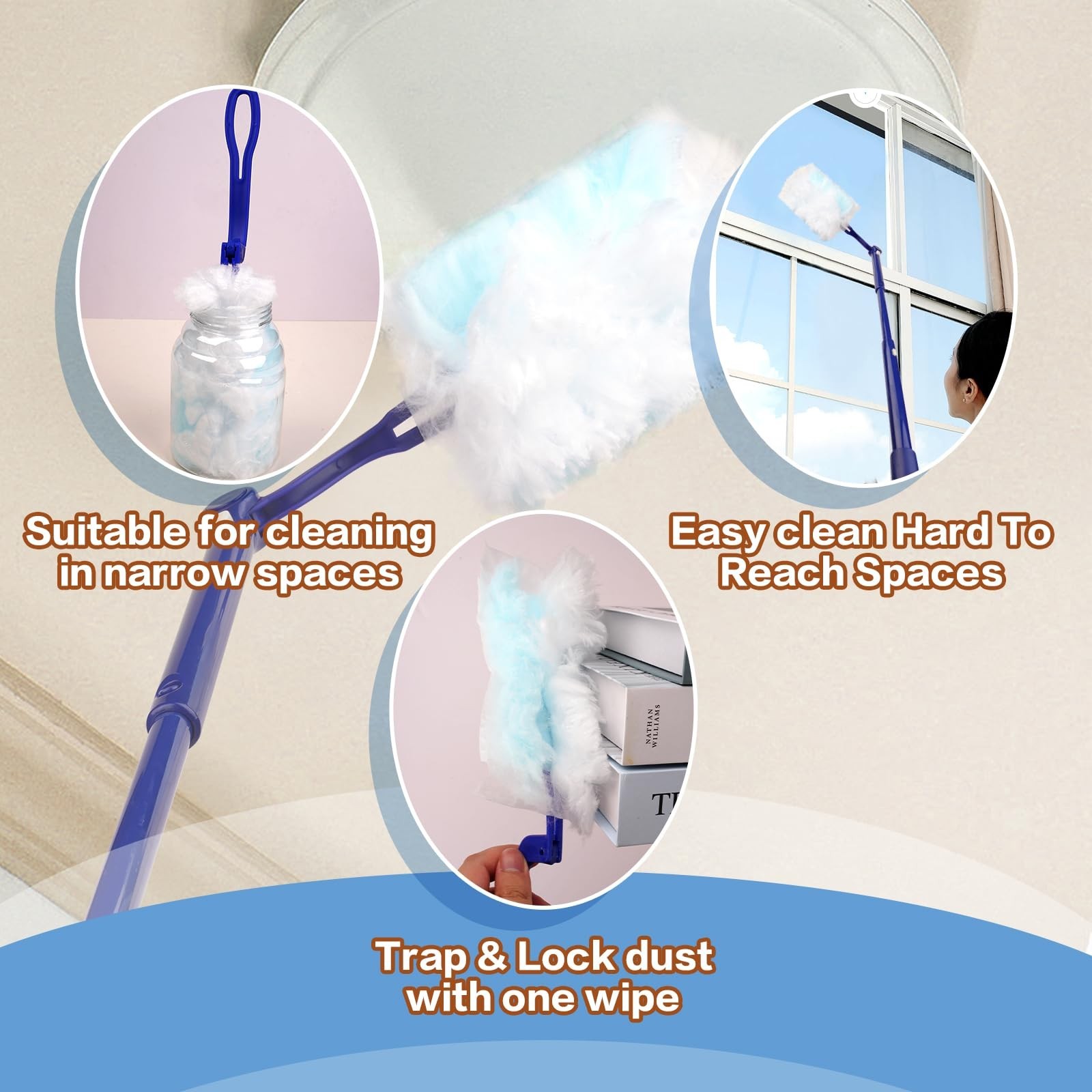 180° Dusters Multi Surface Duster Refills Kit Extender Handle (1 Long Handl