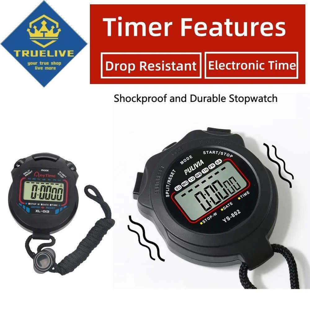 1PCS SET Digital Stopwatch Sports Counter Chronograph Date Timer Odometer Watch