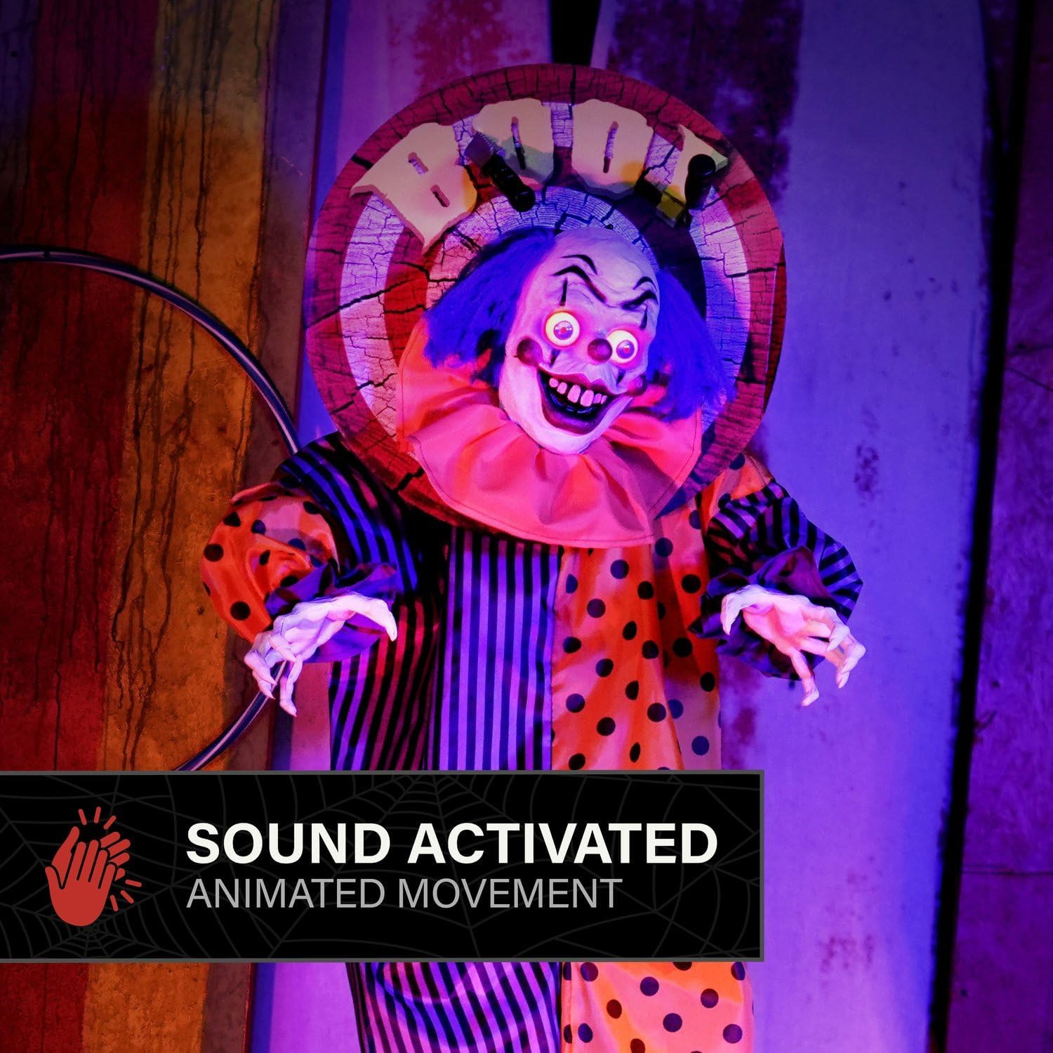 5.3-Ft Standing Animated Clown Animatronic