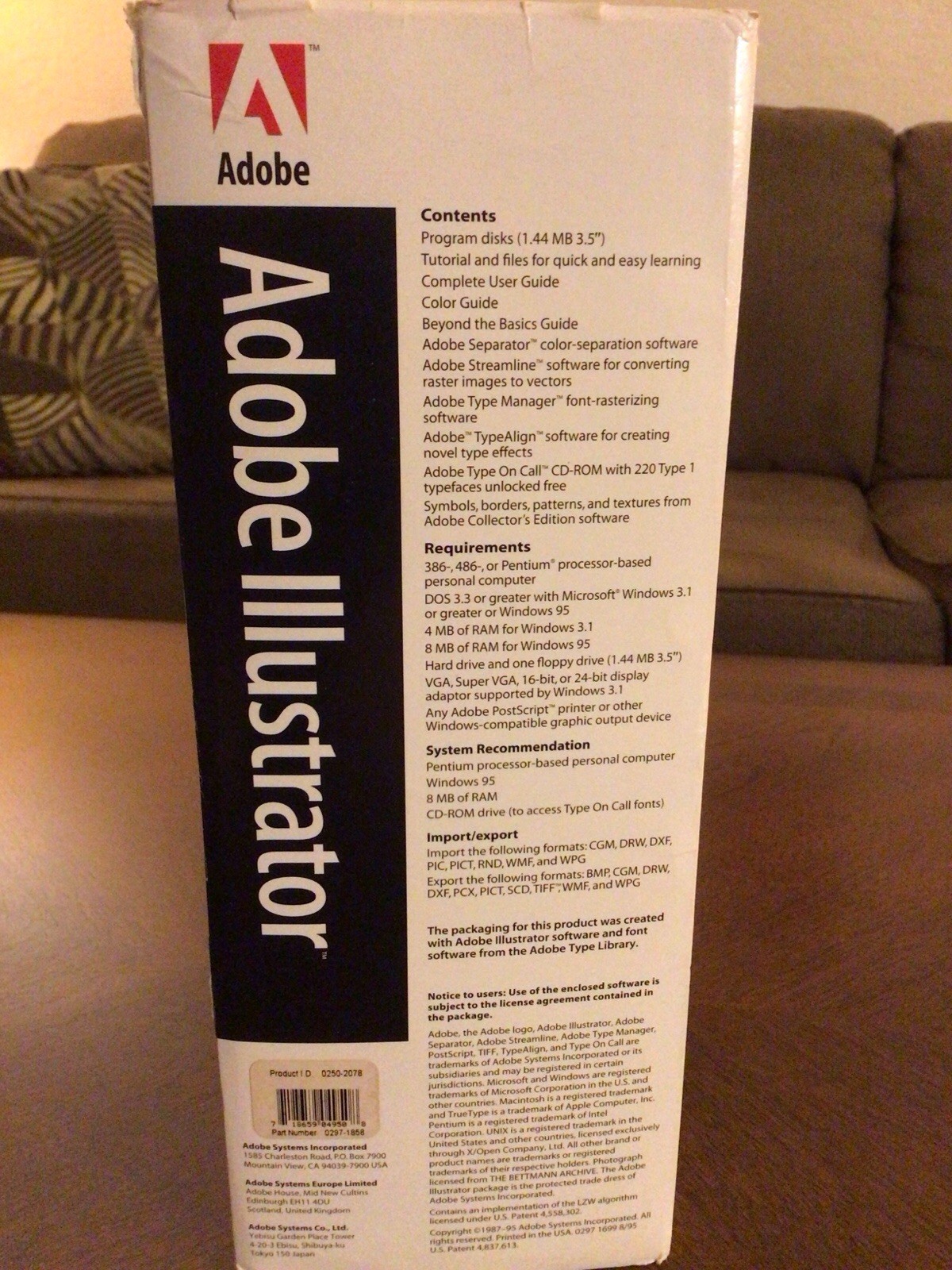 Adobe Illustrator 4.1 COMPLETE VERSION 3.5” floppy discs w/Extras