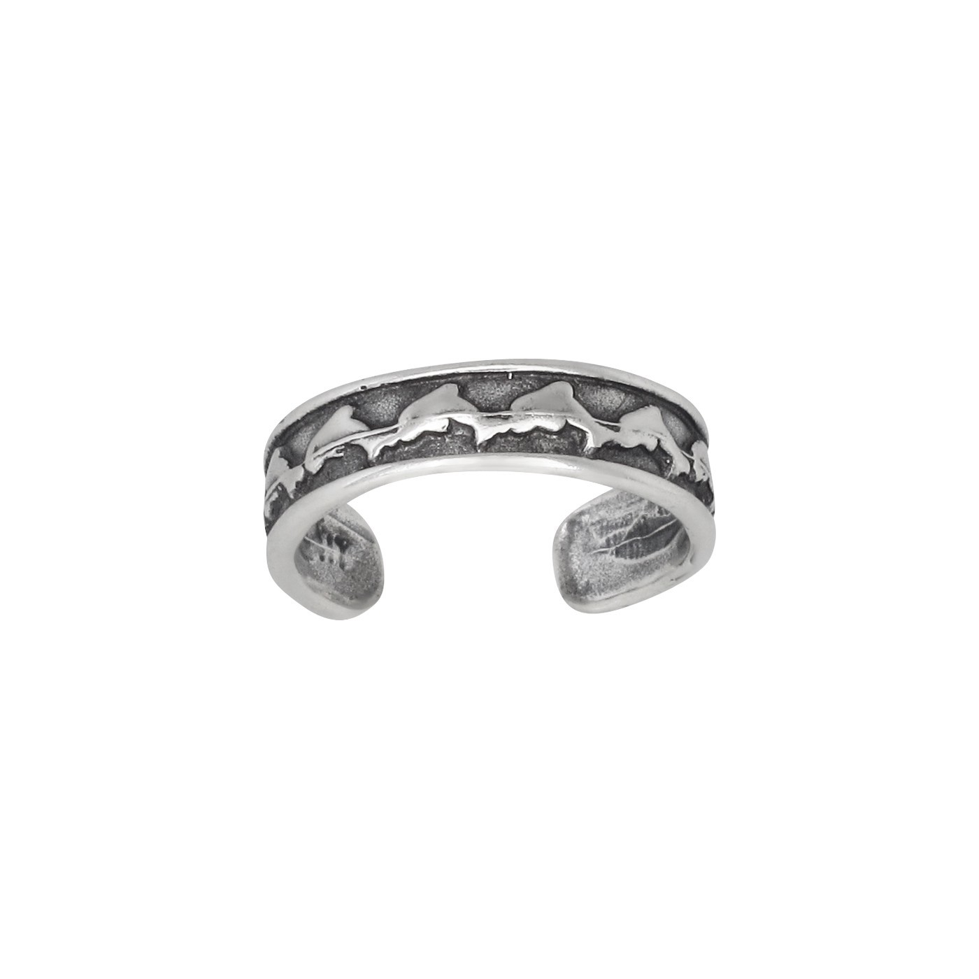 Sterling Silver .925 Multiple Dolphins Toe Ring adjustable size | Made In USA