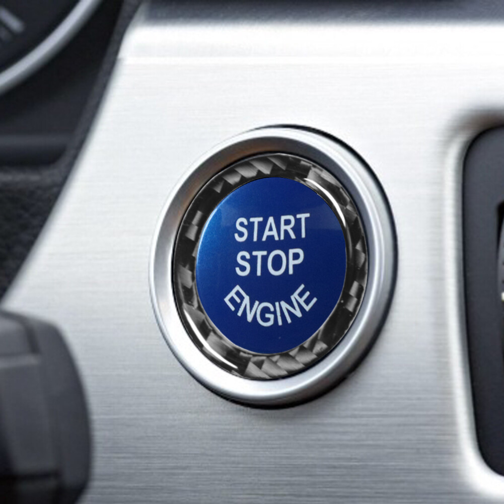 Engine Start Stop Button Replacement With Ring For BMW E90 E92 E93 2009-12 Blue
