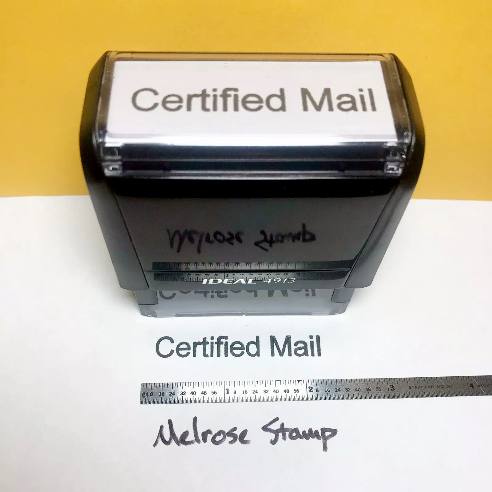 Certified Mail Rubber Stamp Black Ink Self Inking Ideal 4913