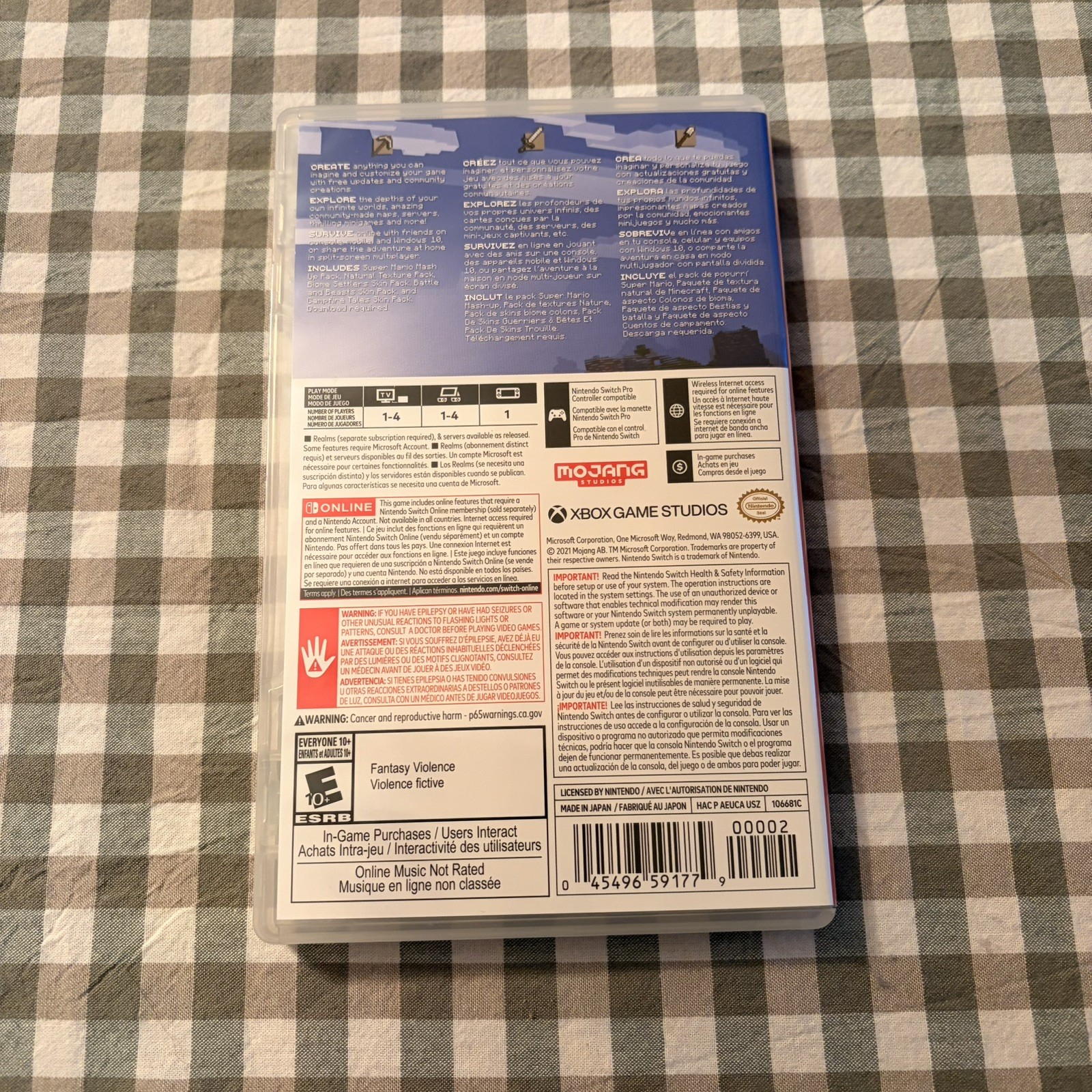 Empty Replacement Case ONLY! Minecraft - Nintendo Switch
