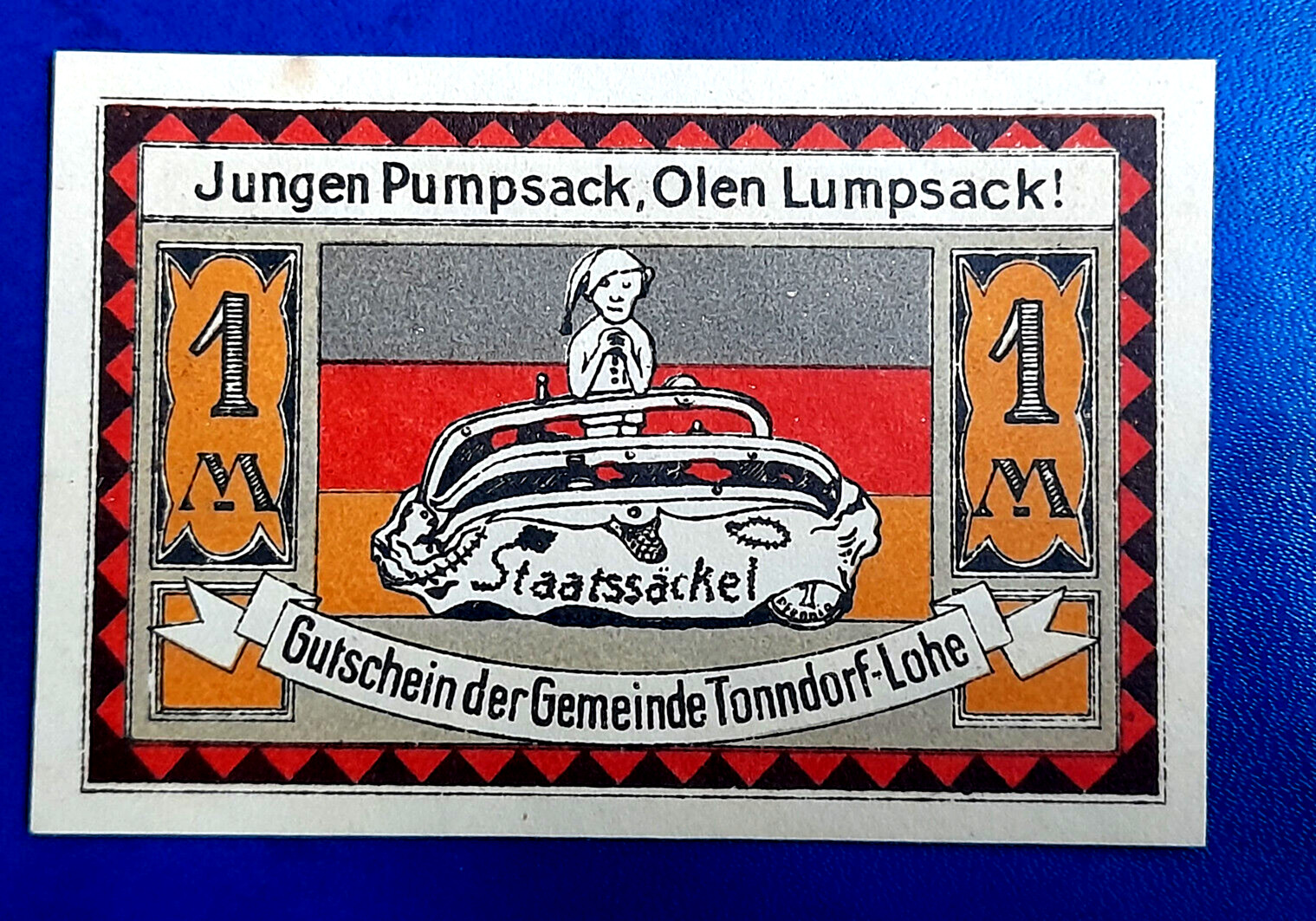 TONNDORF-LOHE NOTGELD 1 MARK 1921 EMERGENCY MONEY GERMANY BANKNOTE (29172)