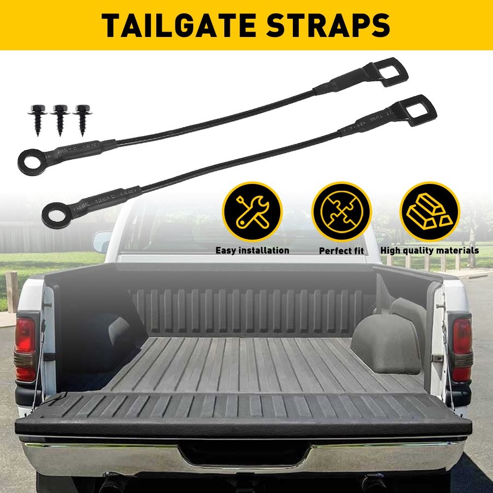 NEW Tailgate Rear Cables Straps Set of w/ 2 Bolts for Toyota 1995-2004 Tacoma（