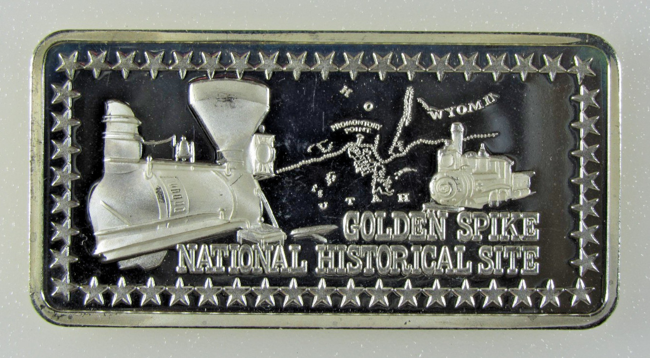 .999 Fine Silver - Hamilton Mint - Golden Spike Wonders of America - 1 Troy oz