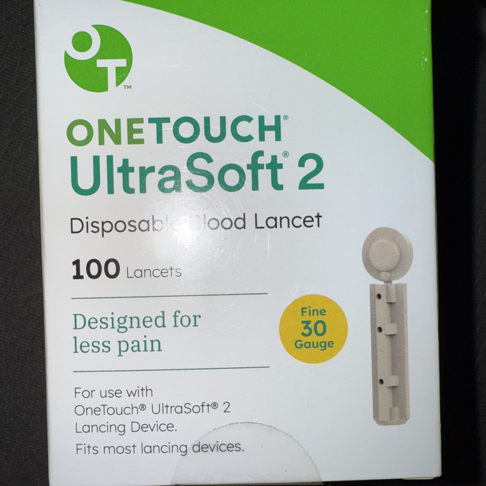 OneTouch Ultra Soft 2 Lancets 33 Gauge Extra Fine  100 ct Exp-7-31-28/ 12-31-28