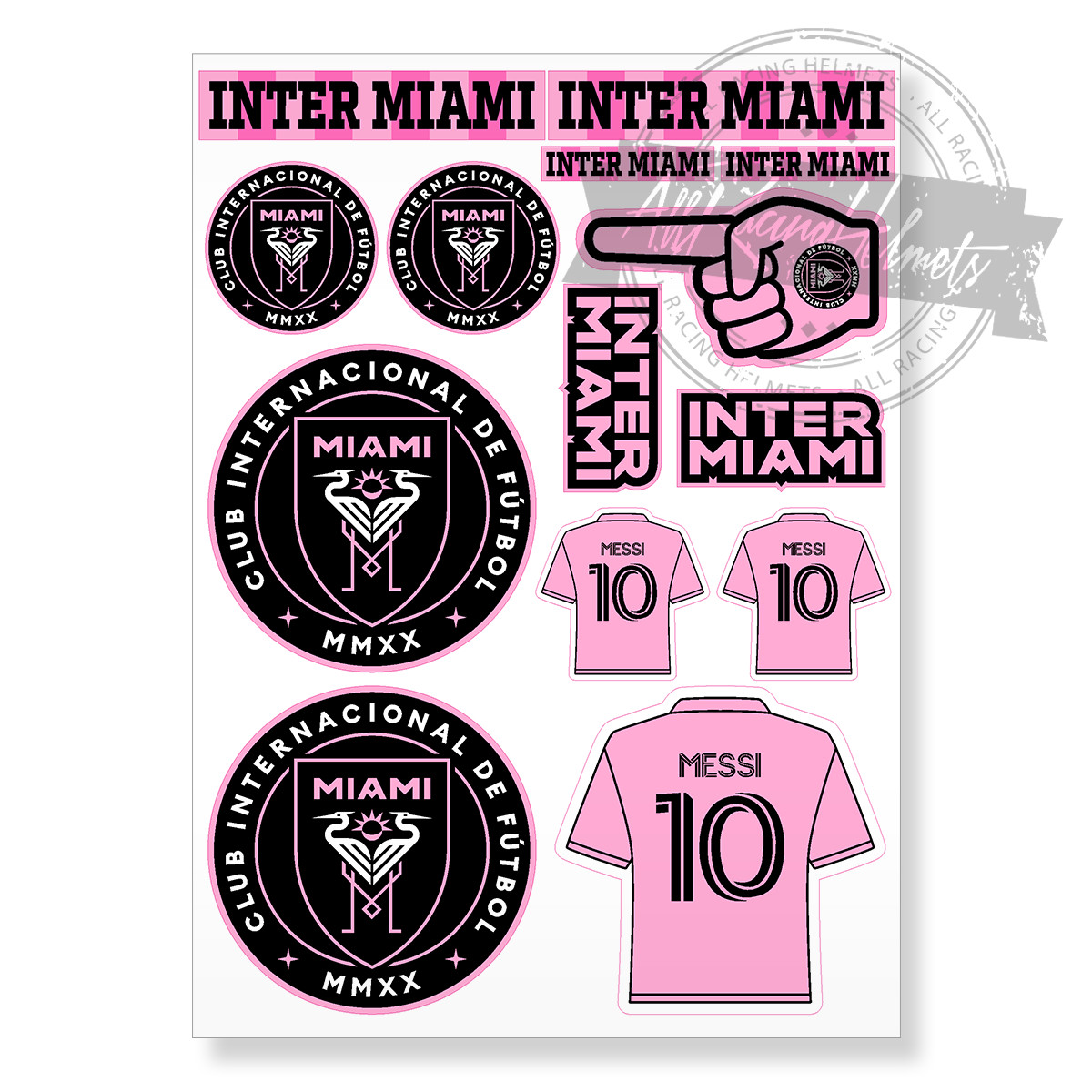 Inter Miami CF MLS Soccer Messi A4 Printed Vinyl Decal Sticker High Quality Kit