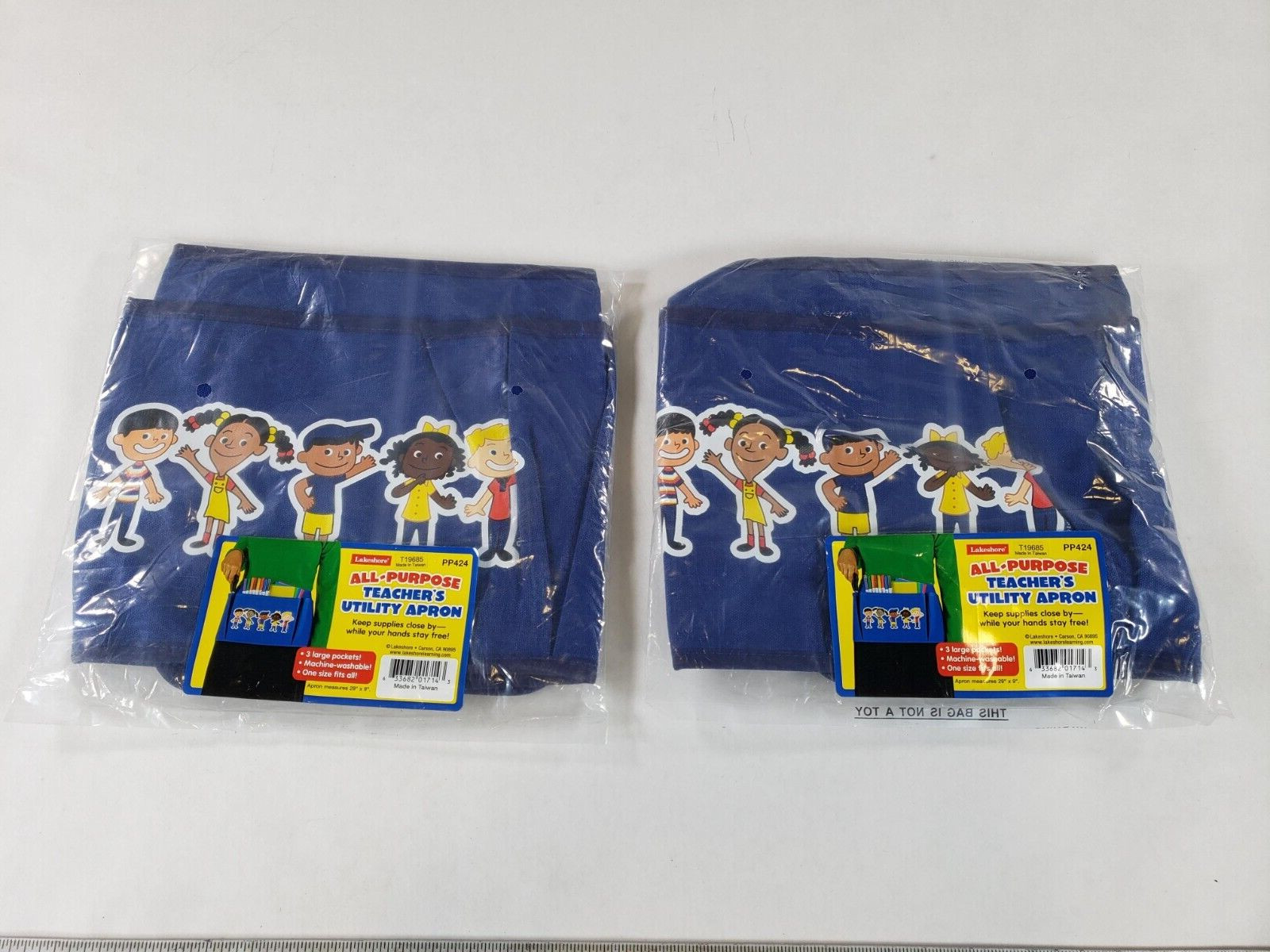 Lot Of 2 Lakeshore PP424 Blue 3 Pockets All Purpose Teacher Utility Apron