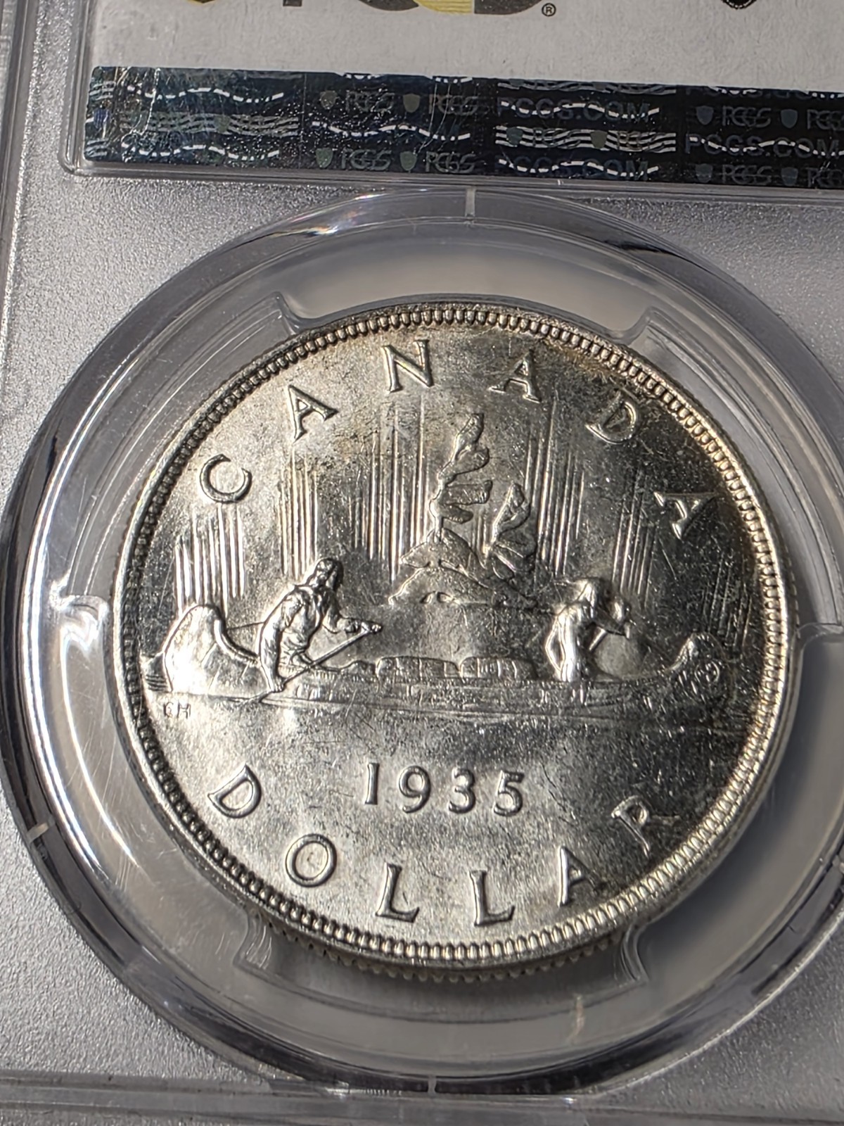 1935 CANADA Silver Dollar! PCGS Graded MS64! Gold Shield w/ TrueView!!