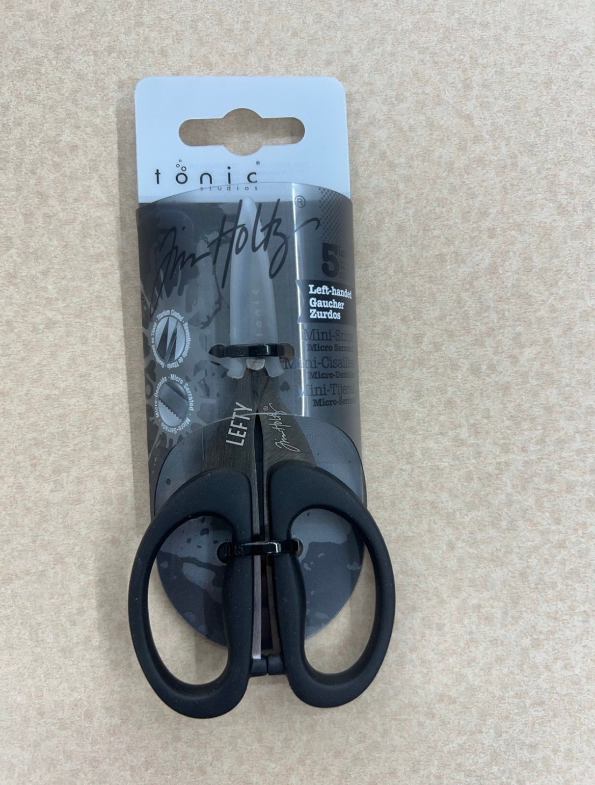 Tim Holtz - Titanium Micro Serrated Mini-Snips 5"  Left Handed Scissors
