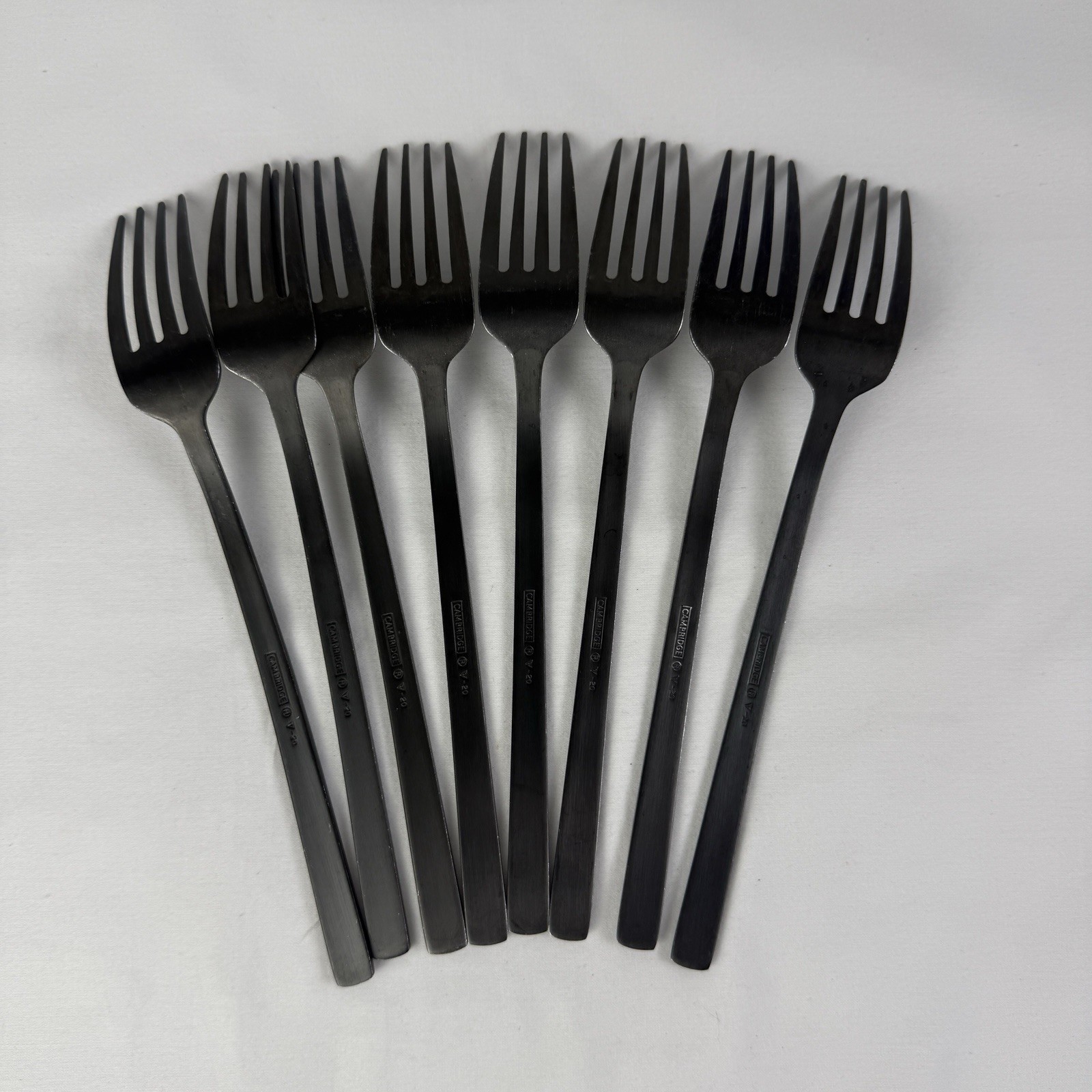 35 Piece Cambridge Cecil Black Satin Flatware Silverware Service For 7 Titanium