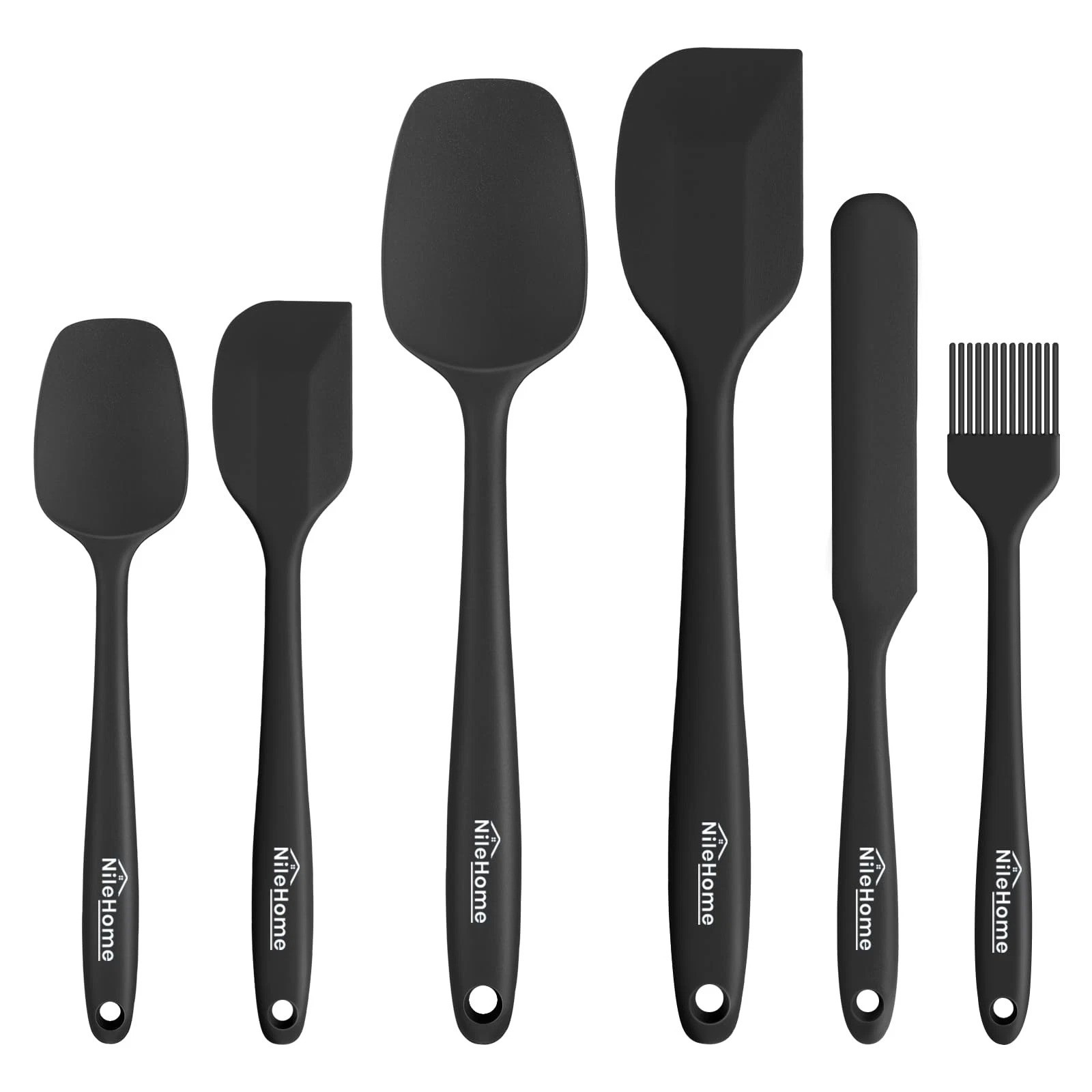 Silicone Spatula Set 6 Pieces Food Grade Kitchen Utensils with Silicone Brus