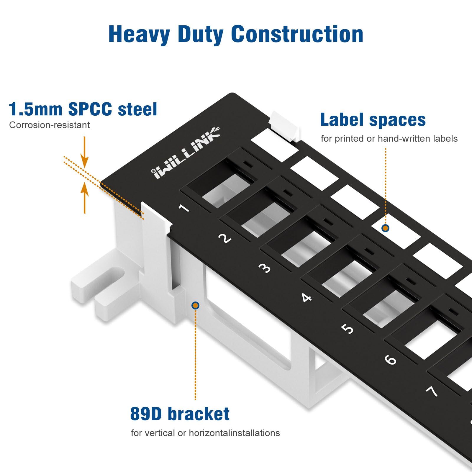 12 Port Blank Keystone Patch Panel with (6-Pack) Blank Keystone Jack Inserts,...