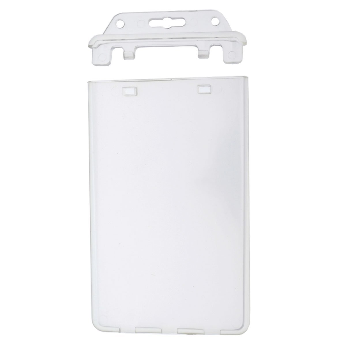 5 Pack Permanent Locking Hard Plastic Badge Holder - Vertical - by Specialist ID