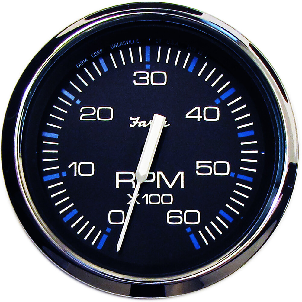 Faria F33710 Chesapeake Stainless Steel Black 0-6000 RPM Tachometer TC9785