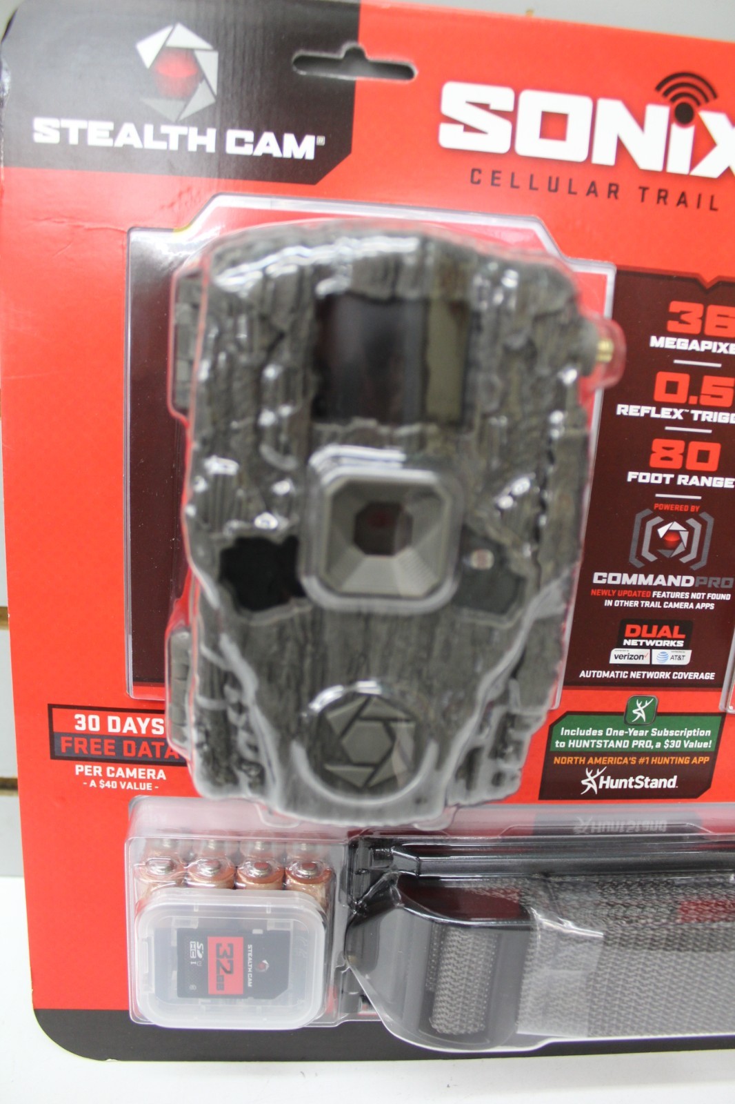 Trail Camera Stealth 2 Pk Sonix Pro 36 MP Cellular Dual Sim 80 ft. Range 32GB SD