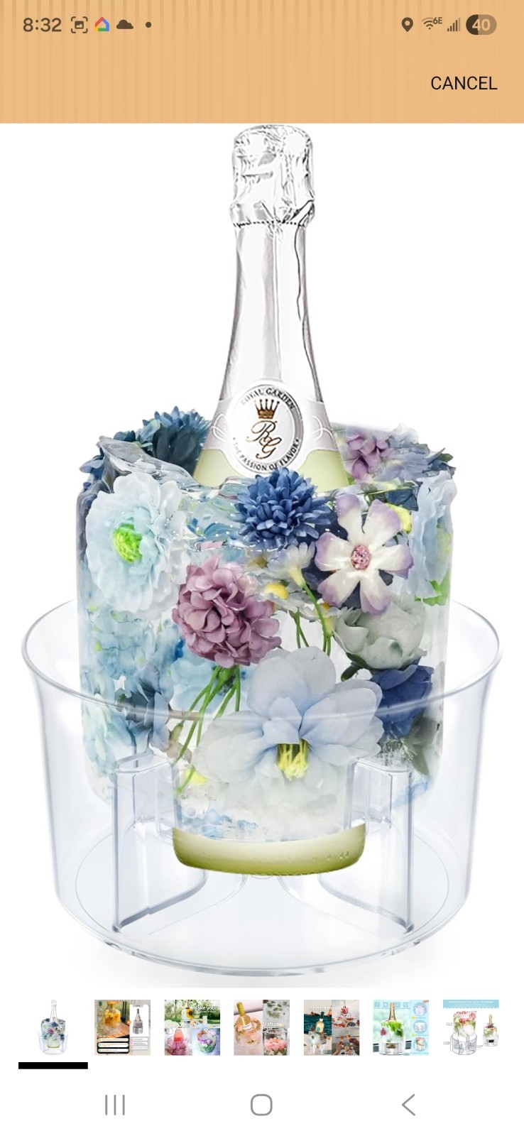 Ice Mold Wine Bottle Cooler, DIY Champagne Cocktail Clear Bucket