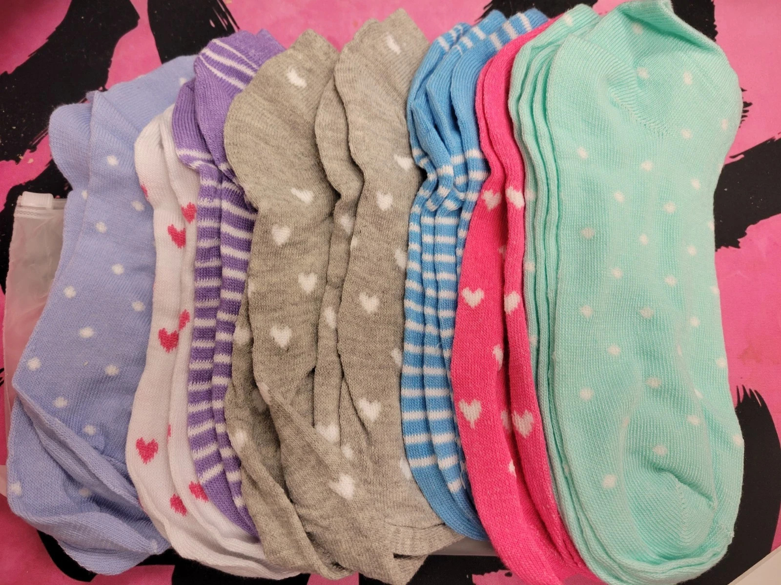 10 Pairs Random Color Womens Sport Cute Heart Ankle High Low Cut Cotton Socks