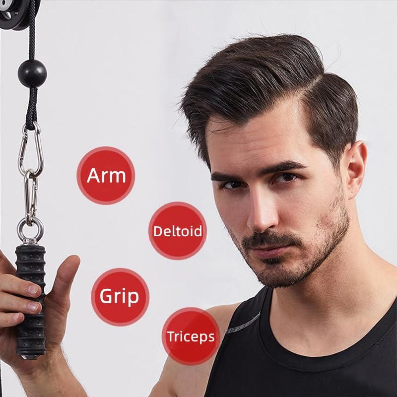 Ergonomic Tricep Rope Handle for Cable Machine LAT Pulldown Attachment