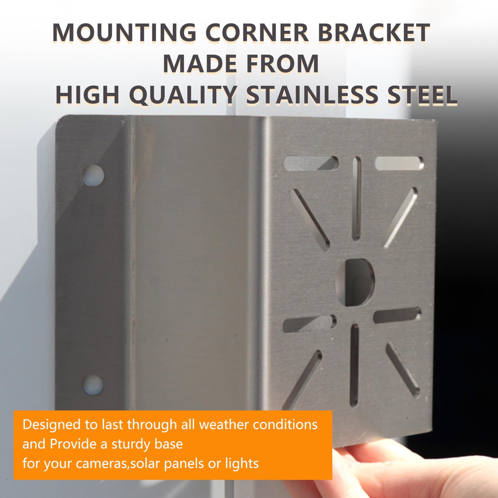 GZQIUYI Security Camera Corner Mount, Stainless Steel Bracket, 1 Pack, 1 PACK
