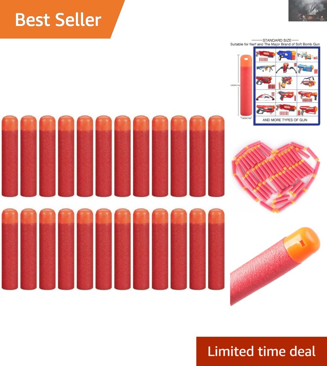 N-Strike Mega Series Dart Refill Pack - 60 Durable Darts for Endless Play