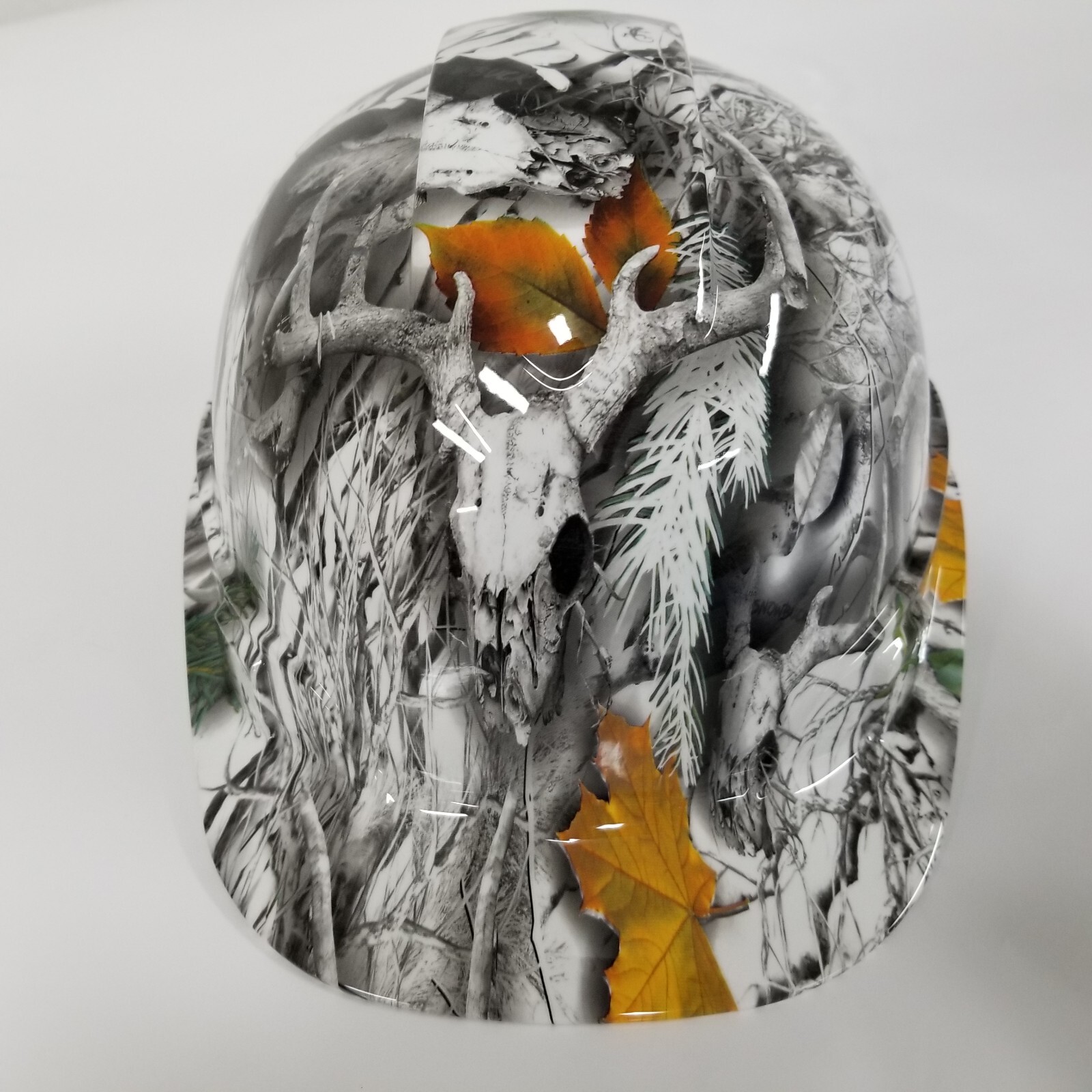 CAP STYLE  hard hat custom hydro dipped IN SNOW BUCK , BIG DEER 🦌 HUNTER