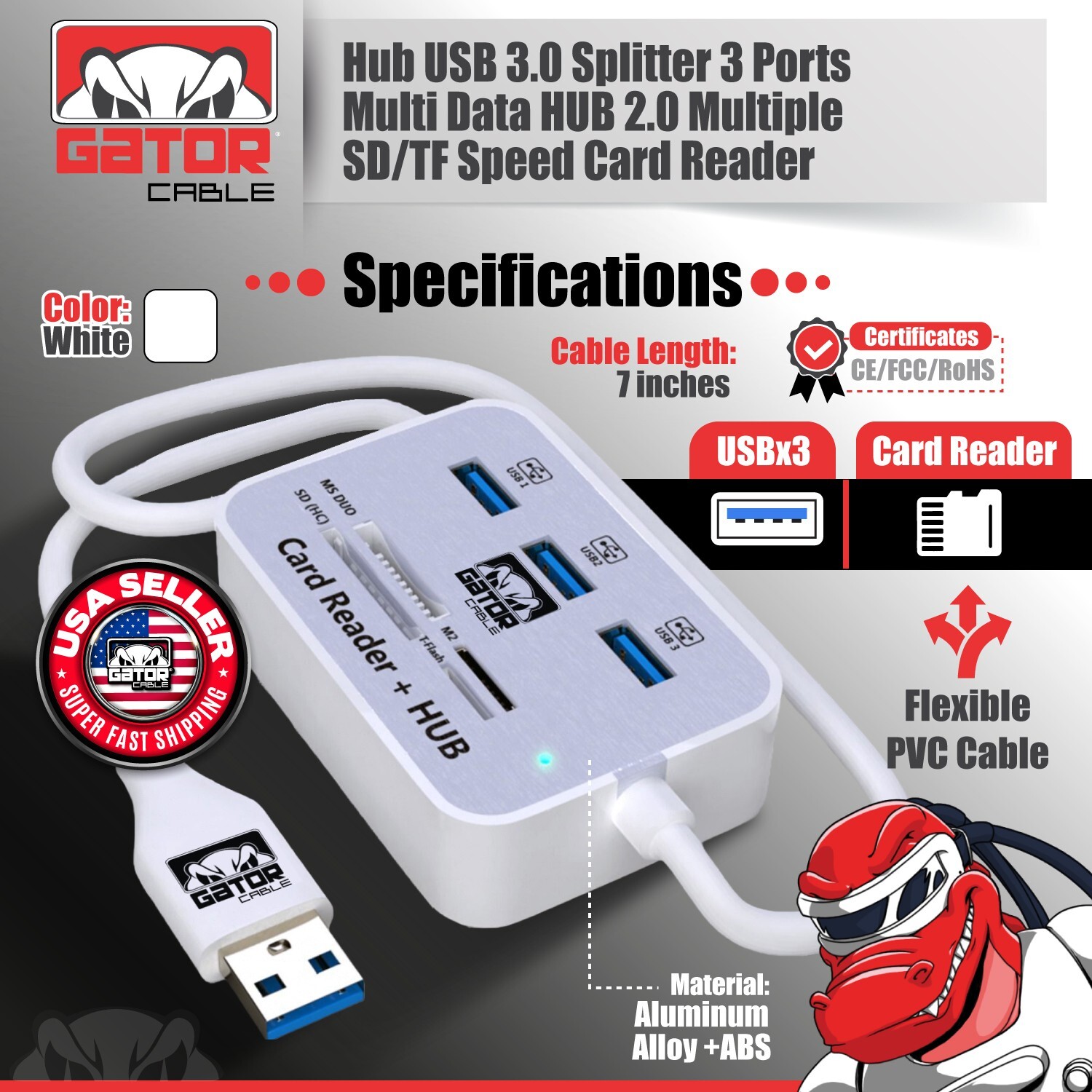 USB 3.0 Multi Card Reader Hub MS M2 Micro SD TF Memory Card Adapter 3 USB Port