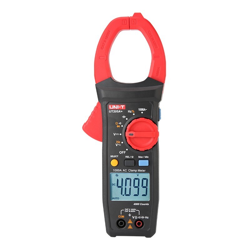 UNI-T UT205A+ Digital Clamp Meter AC DC Multimeter 1000V 1000A Cap OHM Freq Test