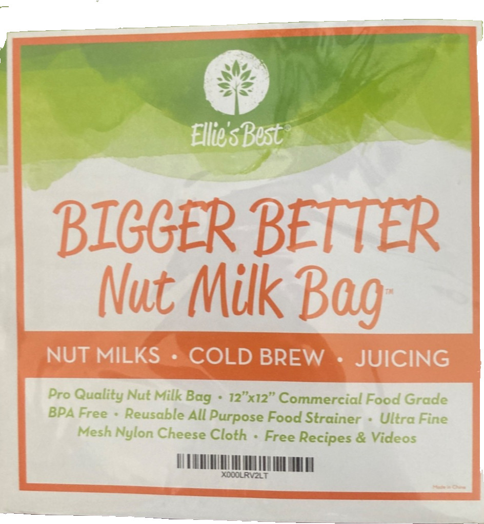 Ellie's Best Bigger Better Nut Milk Bag 12"x12" BPA-Free