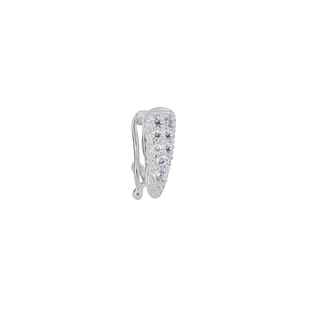 Sterling Silver Small CZ Pearl Enhancer Shortener Clasp #97437