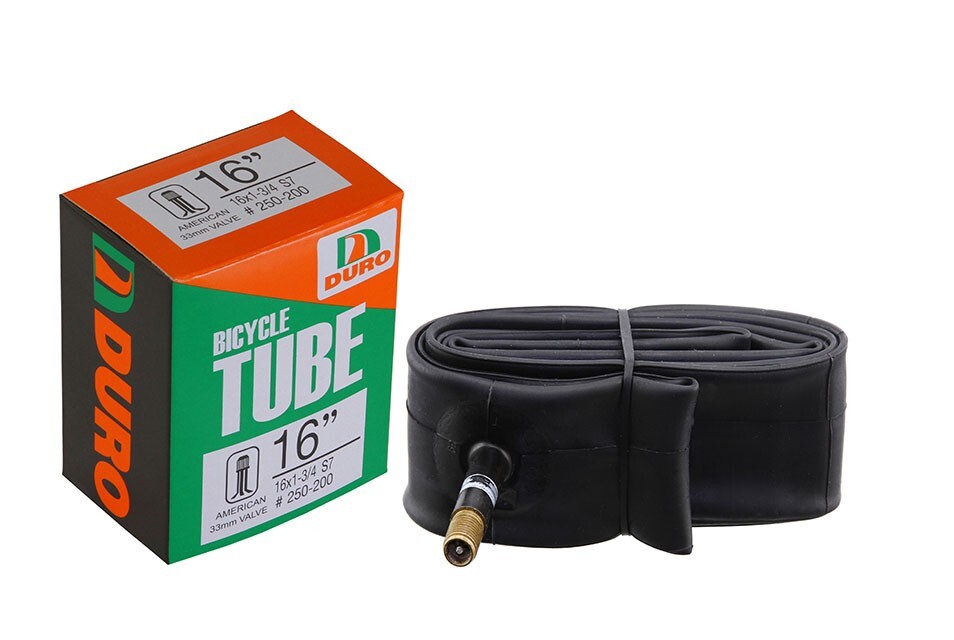 DURO BICYCLE 16" x 1-3/4 SCHWINN S7 TUBE 33MM STANDARD SCHRADER/AMERICAN VALVE.