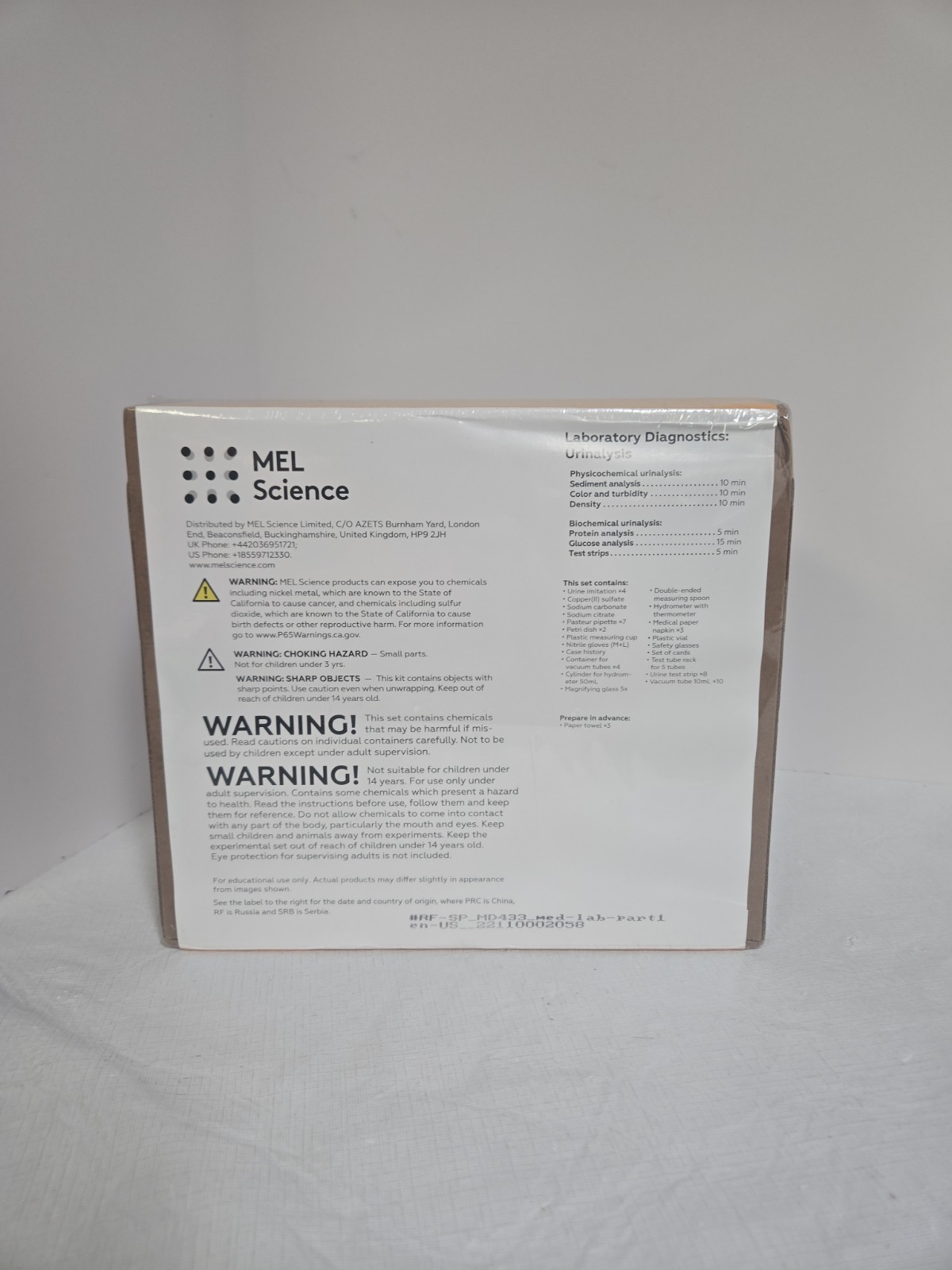 New MEL Science Laboratory Diagnostics Urinalysis Urine Experiment Kit SEALED