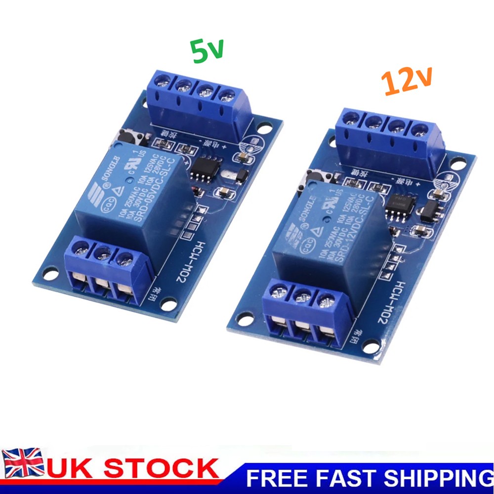 5V 12V Single Self Locking Latching Bistable Interlock Relay Module Switch