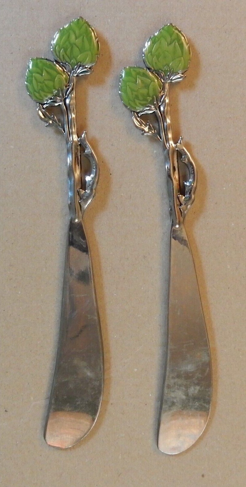 Set of Two Decorative Cheese Knives
