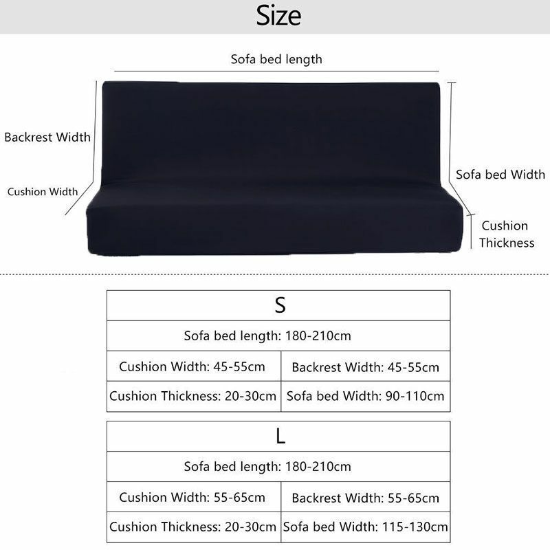 Futon Slipcover Armless Sofa Cover Stretch Full Folding Bed Protector Elastic