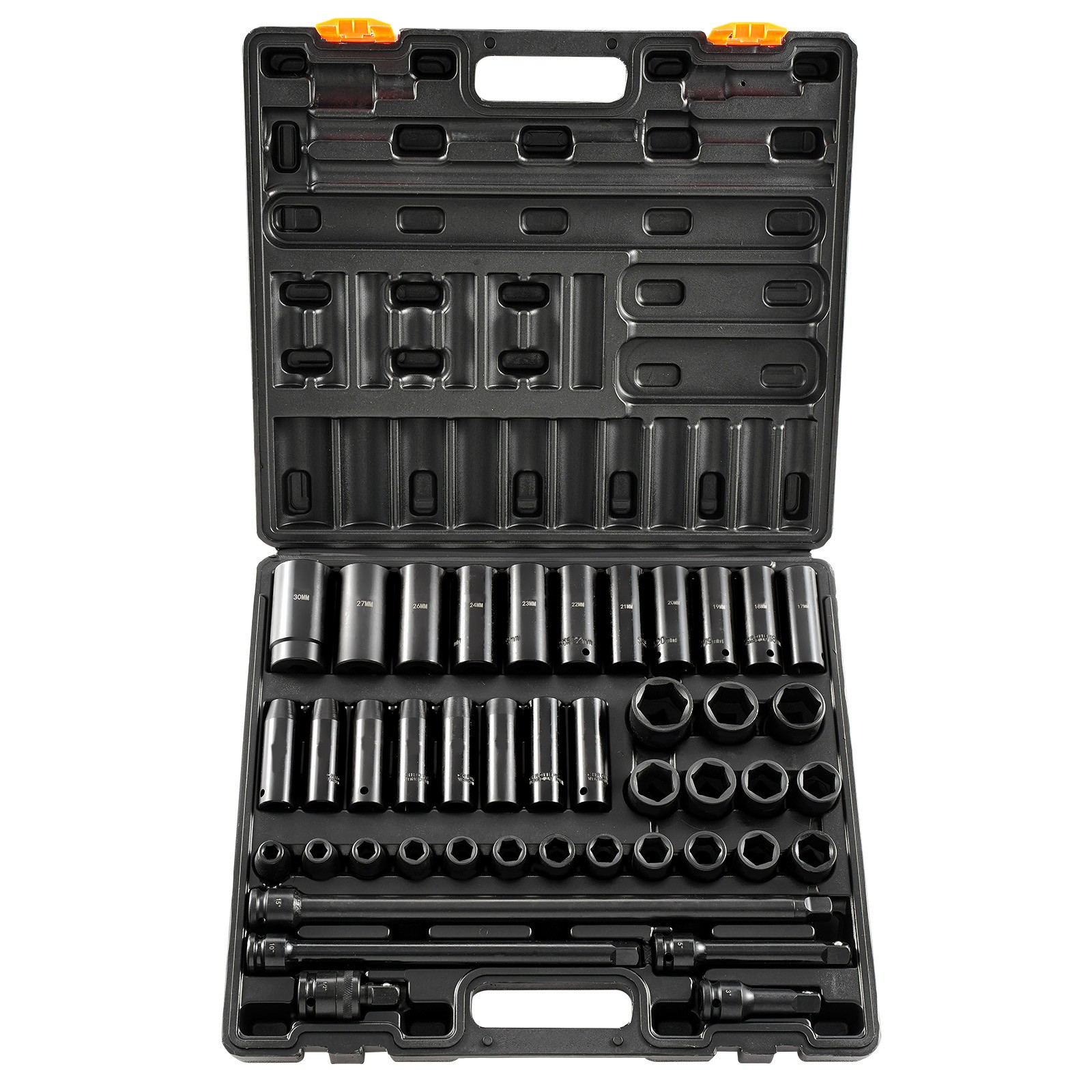 Uimoso Impact Socket Set 1/2 Inch 43 Pcs Standard/Deep 9 to 30 MM 6-Point